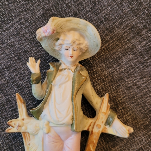 Vintage porcelain biscuit statues - Picture 7 of 8